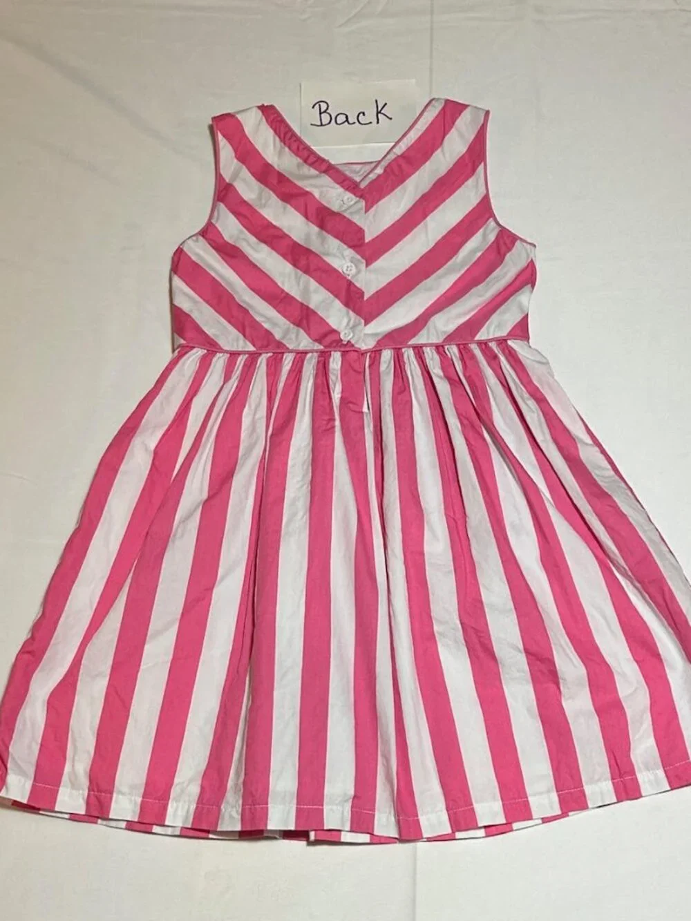 Gymboree Girls Size 5T Pink White Striped Sleeveless Lined Sundress Party